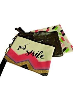 Mirror Mirror Wristlet Set of 3 (Just Smile, Blk Flower, It's a Good Day)
